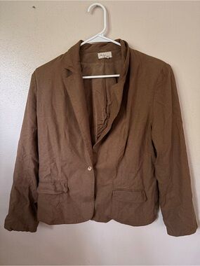 Women's Brown Single-Button Blazer by Nobody Denim